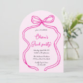 Invitation Pink Hand Draw Photo Arch Graduation Party (Debout devant)