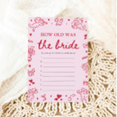 Invitation Pink Hand Drawn How Old Was The Bride Game