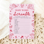 Invitation Pink Hand Drawn Valentine Baby Word Scramble Game
