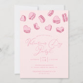 Invitation Pink Heart Macaron Saint Valentin (Devant)