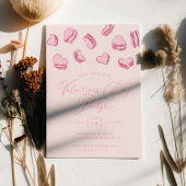 Invitation Pink Heart Macaron Saint Valentin