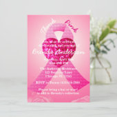Invitation Pink Heart Ribbon Parti de sensibilisation au canc (Debout devant)