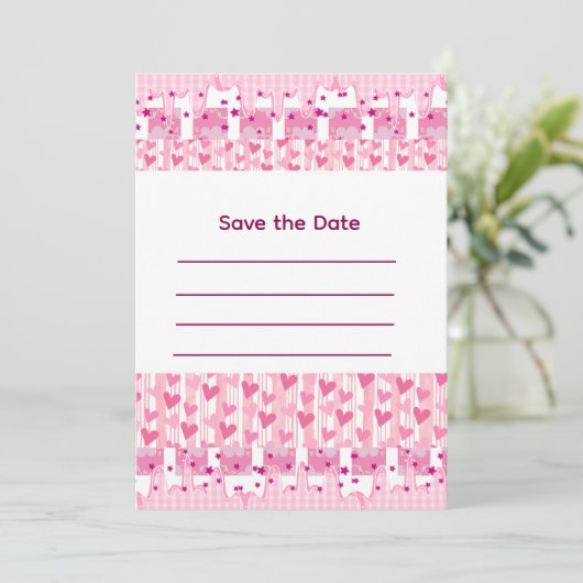 Invitation Pink Hearts (Debout devant)