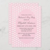 Invitation Pink Hearts Fête de la Saint-Galentin (Devant / Derrière)