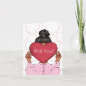 Invitation Pink Hearts Valentine's Bridesmaid Proposal Card (Devant)