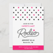 Invitation Pink Her Last Rodeo Bachelorette Party (Devant)