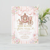 Invitation Pink Her Royal five-ness birthday Bow Coquette (Debout devant)