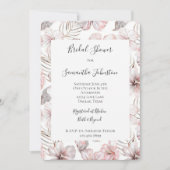 Invitation Pink Hibiscus Flowers Bridal Shower (Devant)