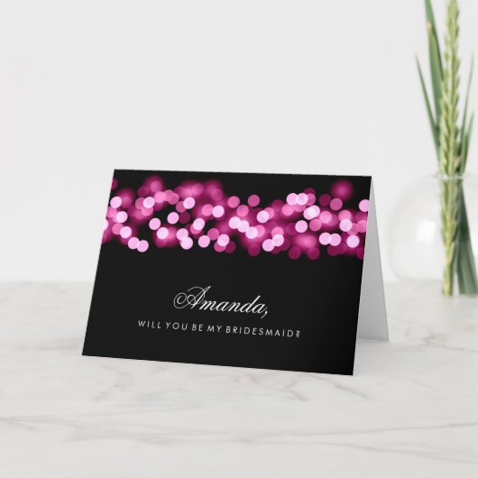 Invitation Pink Hollywood Glam Be My Bridesmaid (Devant)