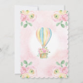 Invitation Pink Hot Air Balloon Floral Aventure Anniversaire (Dos)