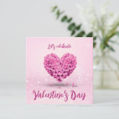 Invitation Pink Hyacinth Heart Heureuse Sainte-Valentin Party (Debout devant)