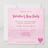 Invitation Pink Hyacinth Heart Heureuse Sainte-Valentin Party (Dos)