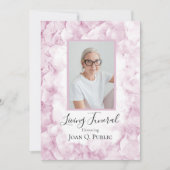 Invitation Pink Hydrangea Aquarelle Vivante Fête funéraire (Devant)