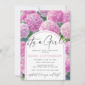 Invitation Pink Hydrangea C'est un Baby shower féminin (Devant)
