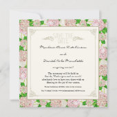 Invitation Pink Hydrangea dentelle Floral Formal Élégant Mari (Devant)