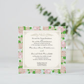 Invitation Pink Hydrangea dentelle Floral Formal Élégant Mari (Debout devant)