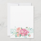 Invitation Pink hydrangea & peony Girl Baptism (Dos)