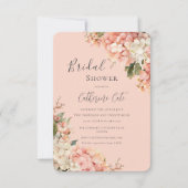 Invitation Pink Hydrangeas Floral Bridal Shower (Devant)