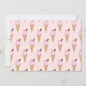 Invitation Pink Ice Cream Cone Anniversaire Photo (Dos)
