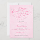 Invitation Pink Il Une Fois Sur Une Fois Bébé Douche Invitati (Devant)
