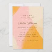 Invitation Pink Jaune Abstraite de l'aquarelle (Devant)