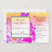 INVITATION PINK & JAUNE BABY SHOWER VINTAGE LONG DISTANCE (Devant)