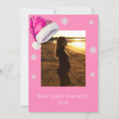 Invitation PINK Jolly Santa Hat fille Baby shower (Dos)