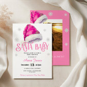 Invitation PINK Jolly Santa Hat fille Baby shower