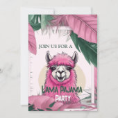 Invitation Pink Joyeux Lama souriant (Devant)