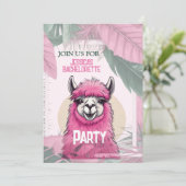 Invitation Pink Joyeux Lama souriant (Debout devant)