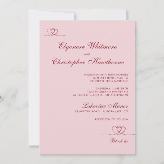 Invitation Pink Juicy Red Modern Chic Mix and Match Wedding (Devant)
