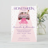 Invitation Pink Just Marié Honeymoon Fund Couples Douche (Debout devant)