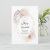 Invitation Pink King Protea et Pampas Grass Engagement Party (Debout devant)