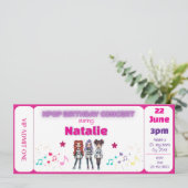 Invitation Pink KPOP Birthday Concert Ticket (Debout devant)