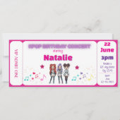 Invitation Pink KPOP Birthday Concert Ticket (Devant)