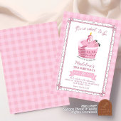 Invitation Pink Lace Bow Girl 3e anniversaire