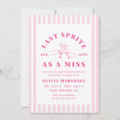 Invitation Pink Last Spritz as a Miss Bachelorette Weekend (Devant)