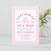Invitation Pink Last Spritz as a Miss Bachelorette Weekend (Debout devant)