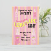Invitation Pink Lemonade Birthday (Debout devant)
