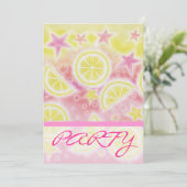 Invitation Pink Lemonade 'PARTY' bande d'invitation (Debout devant)