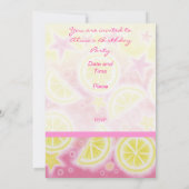 Invitation Pink Lemonade 'PARTY' bande d'invitation (Dos)
