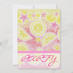 Invitation Pink Lemonade 'PARTY' bande d'invitation