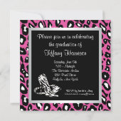 Invitation Pink Leopard Girls Graduation Party (Dos)