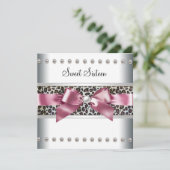 Invitation Pink Leopard Sweet 16 Anniversaire (Debout devant)