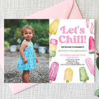Pink Let's Chill Popsicle Photo Anniversaire