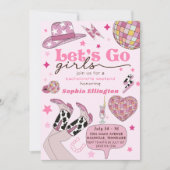 Invitation Pink Let's Go Girl Bachelorette Week-end Nash Bash (Devant)