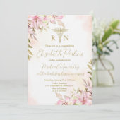 Invitation Pink Lilies Nursing Graduation Party (Debout devant)