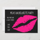 Invitation Pink Lipstick fun bacheloro Party (Devant)