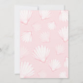 Invitation Pink Little Beach Babe Baby shower Shell (Dos)