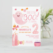 Invitation Pink Little Boo tourne deux Halloween 2e Anniversa (Debout devant)